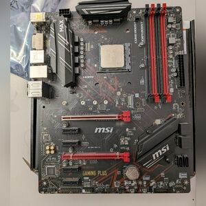 MSI Gaming Plus Motherboard - Black and Red pre installed Amd Ryzen Pre-owned